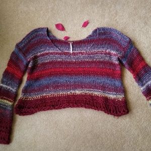Free People Cropped Knit Sweater